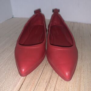 Vince Camuto Womens Bendreta Sport Leather Red Ballet Flat Size 7 Holiday Career
